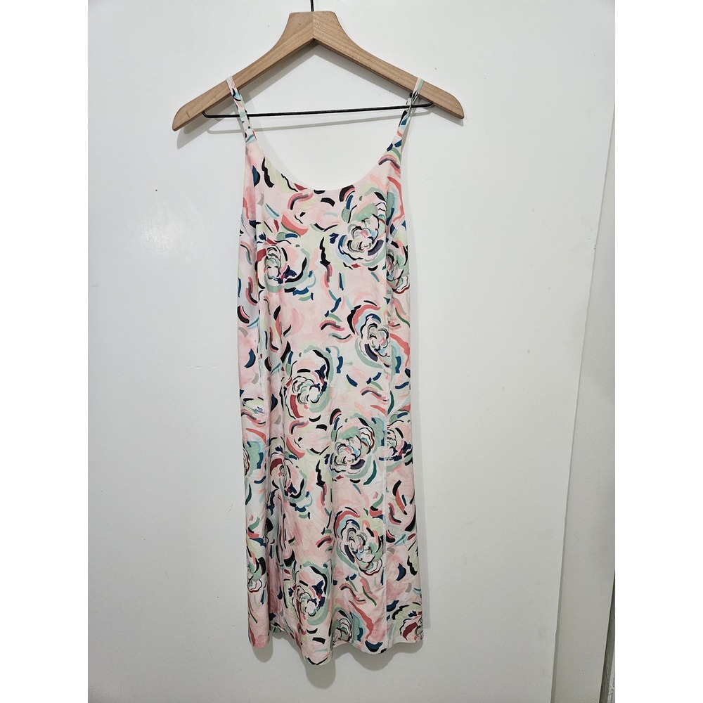 Athleta Infinity Dress Pink Abstract Floral Active Built-in Shorts Tall M/T